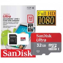 Cartão de Memória SanDisk Ultra microSDHC UHS-I com Adaptador 64GB SDSQUNB-064G-GN3MA 48MB/S