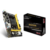 PLACA MAE BIOSTAR P/ AMD FM2+/FM2 HDMI/VGA/SOM/REDE/LANGIGABIT/USB3.0 A68MHE 