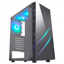 GABINETE GAMING KRATOS III PRETO LED RGB K-MEX CG-50TP
