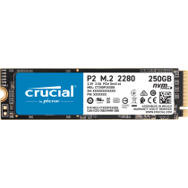 SSD M.2 PCIe NVMe 250GB CRUCIAL P2 2280 LEITURA 2100MB/S GRAVAÇÃO 1150B/S - CT250P2SSD8