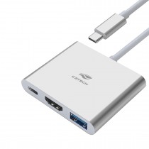 HUB HDMI USB 3.0 3 PORTAS CONECTOR TIPO C PRATA C3 TECH - HU-D10SI 