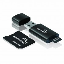 CARTAO DE MEMORIA MICRO SD 16GB CLASSE 10 + ADAPTADOR SD + PENDRIVE 3 X 1 MULTILASER MC112