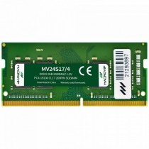 MEMORIA P/ NOTEBOOK SODIMM MACROVIP 4GB DDR4 2400MHZ PC4 19200 CL17 260PIN 1.2V MV24S17/4