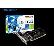 PLACA DE VIDEO PCI-E NVIDIA GT 610 2GB DDR3 64BITS MSI N610-2GD3/LP
