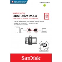 PEN DRIVE 128GB MICROUSB / USB 3.0 SANDISK P/ SMARTPHONE ULTRA DUAL DRIVE SDDD3-128G-G46