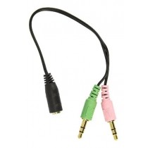 Cabo Adaptador Headset de 1xP3 Fêmea (Telefone) Para 2xP2 Macho (PC)