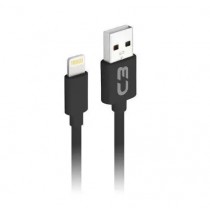 CABO LIGHTNING 2.0 AM 8 PINOS x USB 1m PRETO C3 PLUS CB-L10BKX 