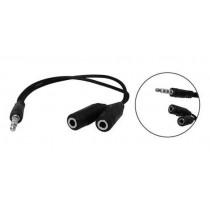 ADAPTADOR DE CABO DE AUDIO 2xP2 FEMEA P/ 1xP3 MACHO PRETO MULTILASER WI409