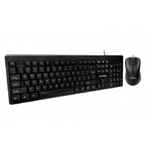 KIT COMBO TECLADO E MOUSE COM FIO PRETO USB HAYOM OFFICE - TC3208 