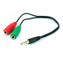 Cabo Adaptador Headset de 2xP2 Fêmea (PC) Para 1xP3 Macho (Telefone) 