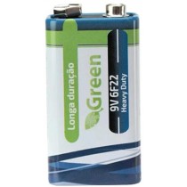 BATERIA CARBONO ZINCO 9V 6F22 HEAVY DUTY GREEN - 013-9191
