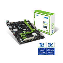 PLACA MAE P/ INTEL 1150 MSI H81M-ECO HDMI/VGA/DVI/SOM/REDE/LAN/USB3.0