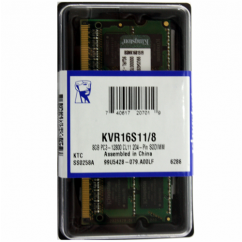 MEMORIA KINGSTON 8GB 1600MHZ DDR3 P/ NOTEBOOK CL11 KVR16S11/8