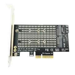 ADAPTADOR PLACA SLOT PCI-E 4X DUPLO PARA SSD M.2 NVME - SU-EM2-5003+2U