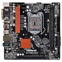 PLACA MAE ASROCK P/ INTEL LGA 1151 H110M-HDV VER 3.0 DDR4 HDMI/VGA/DVI/USB3.0/SOM/LAM  Kaby Lake 7a Geração