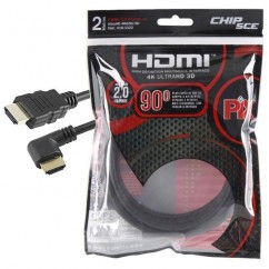 CABO HDMI 2.0 ULTRA HD 4K 2m 1 CONECTOR 90° 018-3322 PIX