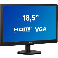 MONITOR PHILIPS LED LCD 18.5", HDMI, VGA - 193V5LHSB2