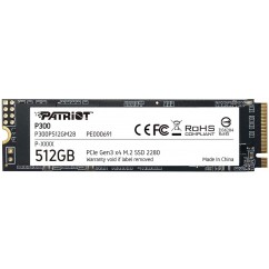 SSD M.2 PCIe NVMe 512GB PATRIOT P300 2280 LEITURA 1700MB/S GRAVAÇÃO 1100MB/S - P300P512GM28