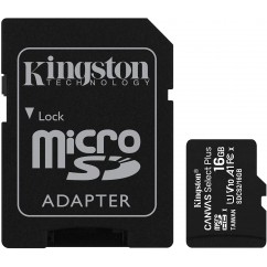CARTAO DE MEMORIA MICROSD KINGSTON CANVAS SELECT PLUS COM ADAPTADOR 16GB 100MB/S SDCS2/16GB