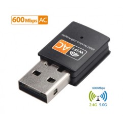 ADAPTADOR WIFI USB AC600 DUAL BAND 2.4GHZ E 5GHZ OEM (SEM CD)   