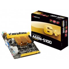 MB BIOSTAR C/ AMD FUSION APU A4-5100 QUAD-CORE DDR3 HDMI/VGA/USB3 A68N-5100