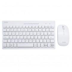 TECLADO MULTIMIDIA MINI E MOUSE OPTICO SEM FIO BRANCO OEX WINTER  TM403