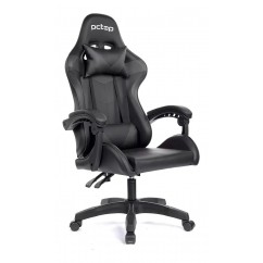 CADEIRA DE ESCRITÓRIO/GAMER PCTOP RACER ERGONÔMICA C/ DESCANSO DE PÉ PRETA, ESTOFADO DE COURO SINTÉTICO - SE1006E