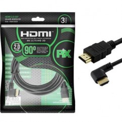CABO HDMI 2.0 ULTRA HD 4K 3m 1 CONECTOR 90° 018-3323 PIX