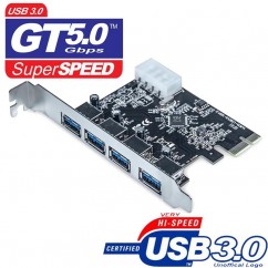 PLACA PCI-E USB 3.0 C/4 PORTAS TRASEIRAS DEX DP-43 