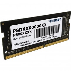 MEMORIA P/ NOTEBOOK SODIMM PATRIOT 4GB DDR4 2666MHZ PC4 21300 CL19 260PIN 1.2V PSD44G266681S