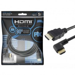 CABO HDMI 2.0 ULTRA HD 4K 5m 1 CONECTOR 90° 018-3325 PIX