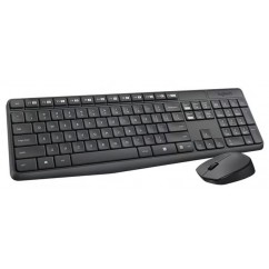 KIT TECLADO E MOUSE S/ FIO MK235 LOGITECH PRETO