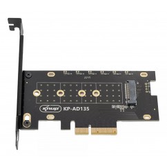 PLACA/ADAPTADOR PCI-E 3.0 (X4, X8, X16) P/ SSD M.2 NVME M-KEY KP-AD135 