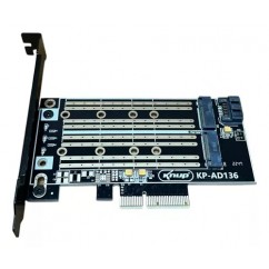 PLACA/ADAPTADOR PCI-E 3.0 (X4, X8, X16) P/ SSD M.2 NVME M-KEY E M.2 SATA B-KEY KP-AD136