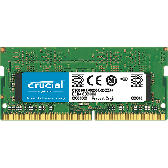 MEMORIA P/ NOTEBOOK SODIMM CRUCIAL 4GB DDR4 2666MHZ PC4 21300 CL19 260PIN 1.2V CT4G4SFS8266