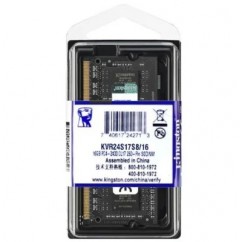 MEMORIA P/ NOTEBOOK SODIMM KINGSTON 16GB DDR4 2400MHZ PC4 19200 CL17 260PIN 1.2V KVR24S17S8/16