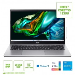 NOTEBOOK ACER ASPIRE 3 INTEL CORE I5-1235U, 8GB DDR4, SSD M.2 NVME 256GB, TELA 15.6" FHD, WINDOWS 11 HOME, PRATA - A315-59-51YG