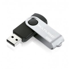 PEN DRIVE 16 GB TWIST PRETO USB 2.0 MULTILASER PD588