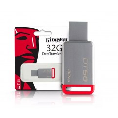 PENDRIVE KINGSTON DATATRAVELER USB 3.1 32GB DT50/32GB - METAL/VERMELHO