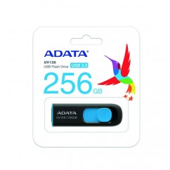 PEN DRIVE 256GB ADATA UV128 USB 3.2 PRETO E AZUL AUV128-256G-RBE