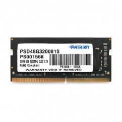 MEMORIA P/ NOTEBOOK SODIMM PATRIOT SIGNATURE 8GB DDR4 3200MHZ PC4 25600 CL22 260PIN 1.2V PSD48G320081S