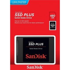 HD SSD 480GB Sandisk PLUS HD SSD 480GB Sandisk PLUS SDSSDA-480G-G26 2.5´ SATA 3.0 (6 Gb/s) Leitura: até 535MB/s e Gravações: 445MB/s