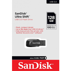 PEN DRIVE SANDISK 128GB USB 3.0 ULTRA SHIFT SDCZ410-128G-G46 Cód. 2700