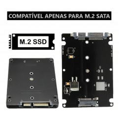 CASE ADAPTADOR / CONVERSOR INTERNO SSD M.2 SATA PARA SSD SATA III 2,5 POLEGADAS PRETO