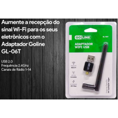 ADAPTADOR WIFI USB 150MBPS GOLINE GL-06T C/ ANTENA