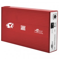 CASE/GAVETA PARA HD SATA 3.5 POLEGADAS SHARK EXTERNO USB 2.0 VERMELHO SK-BSATA35