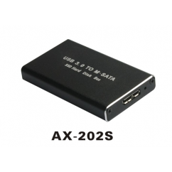 GAVETA/CASE HD/SSD MSATA USB 3.0 PRETO SATELLITE 30*50MM AX-202S 